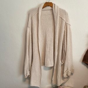 Free People “Low Tide” Oversized Cable Knit Cardigan